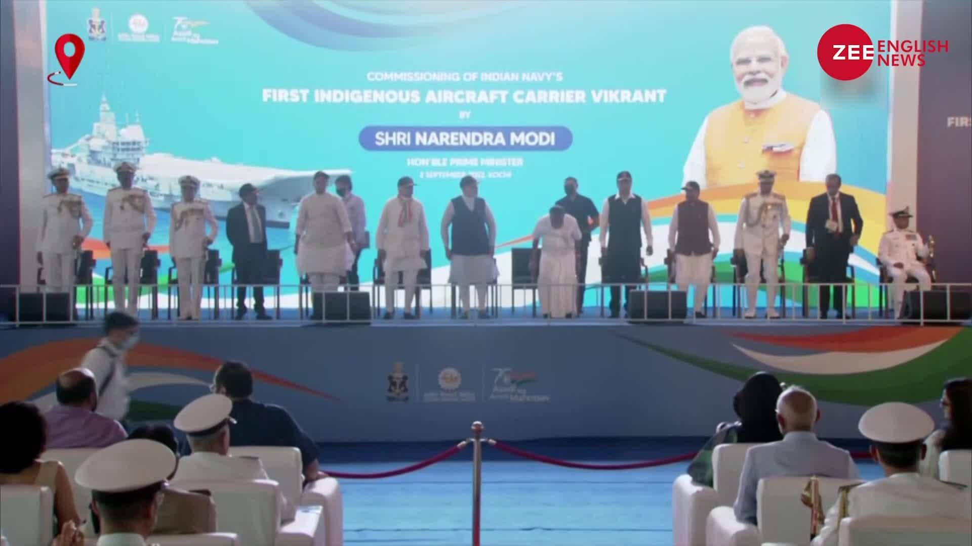 Pm Narendra Modi Unveils New Naval Ensign For Indian Navy In Kochi