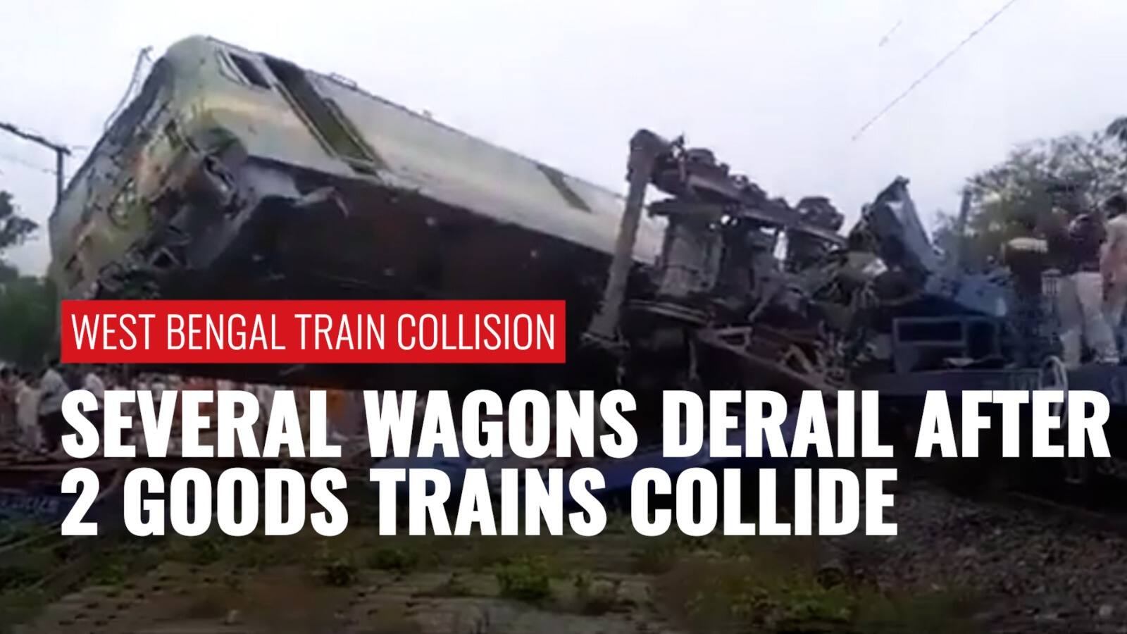 Two Goods Trains Collide In West Bengal S Bankura Several Wagons