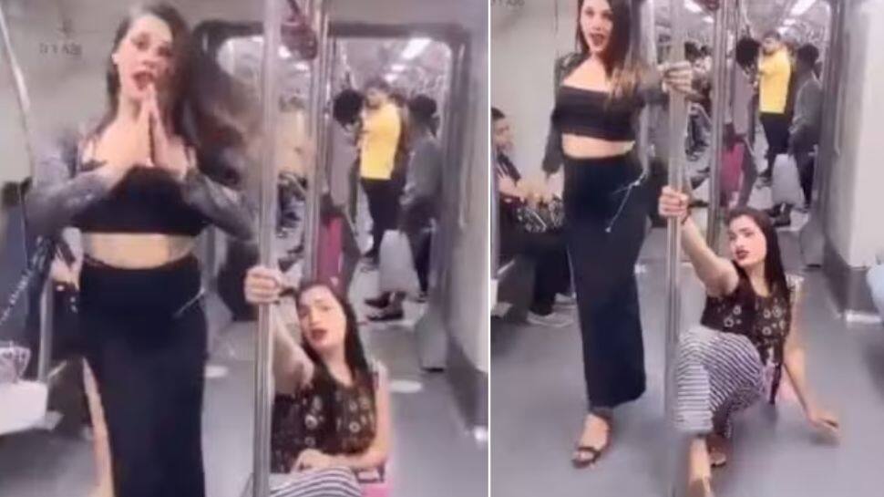 Watch Video Of Women Pole Dancing In Delhi Metro Goes Viral