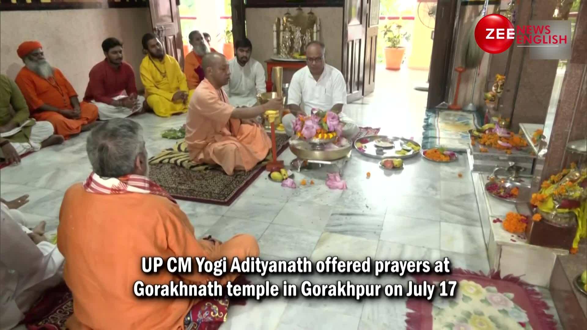 UP CM Yogi Adityanath Offers Prayers In Gorakhpur S Gorakhnath Temple