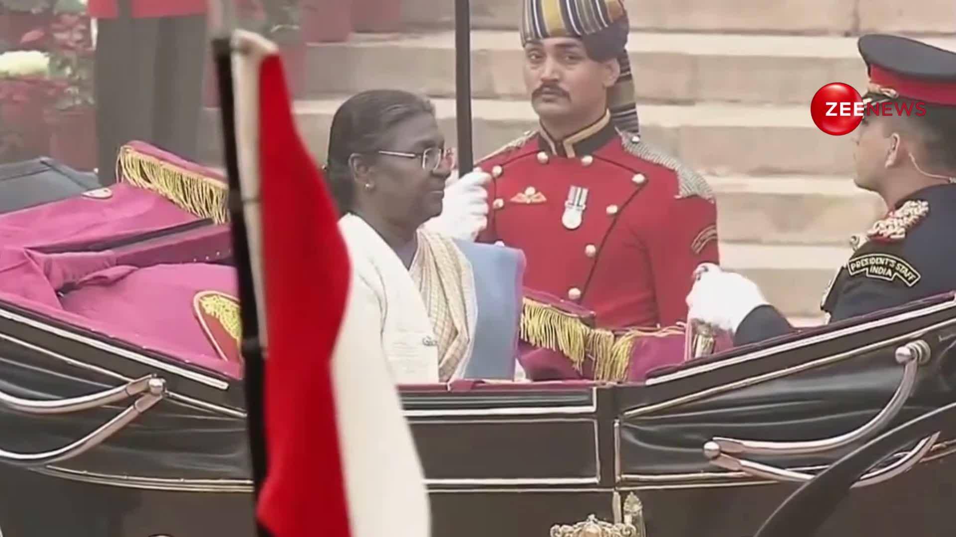 President Droupadi Murmu Heads To Parliament From Rashtrapati Bhavan