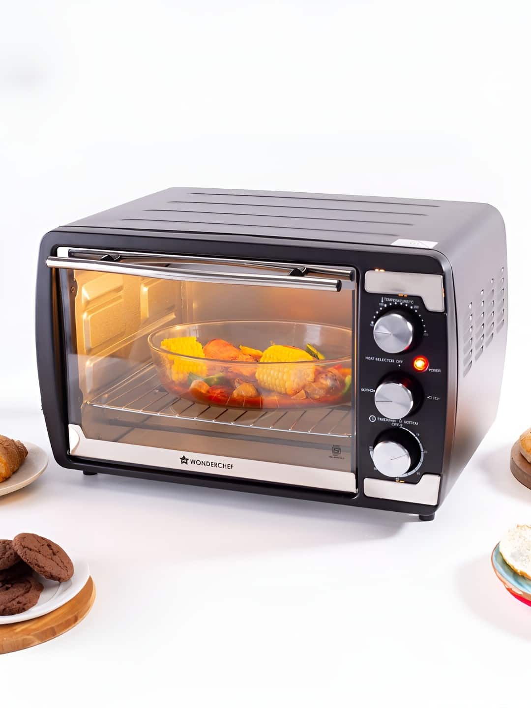 Wonderchef: 1400W Black Stainless Steel Oven Toaster Griller