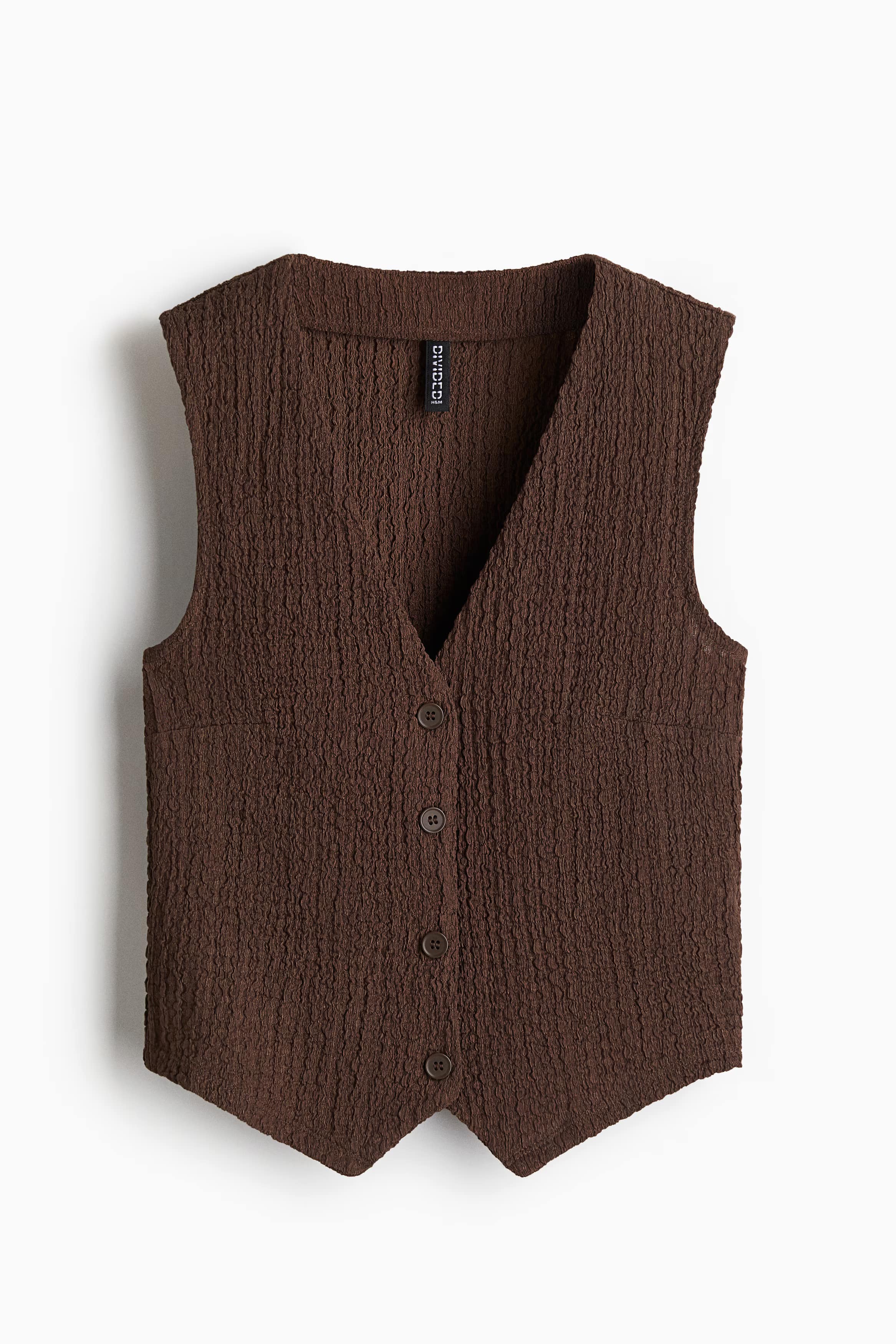 Crinkled jersey waistcoat