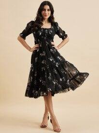 Azira Floral Print Fit &amp; Flare Dress