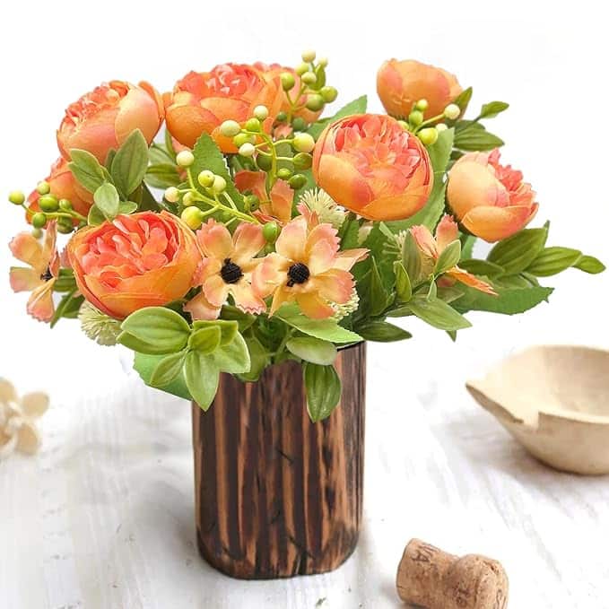 Tied Ribbons Artificial Rose Peony Flowers