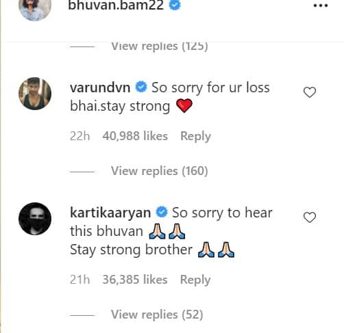 Sonu Sood Kartik Aaryan Tahira Kashyap others condole Bhuvan