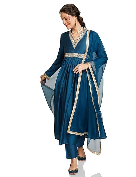 Amazon Brand Myx Women’s Embroidered Anarkali Kurta Set