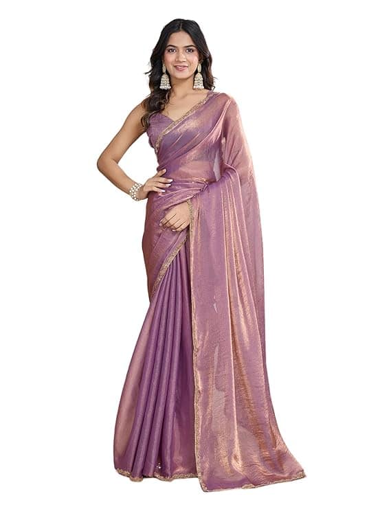 Lorofy Women's Two-Tone Chiffon Saree