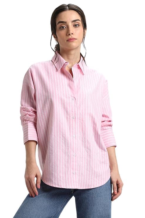 DL Woman Oversized Oxford Stripe Shirt