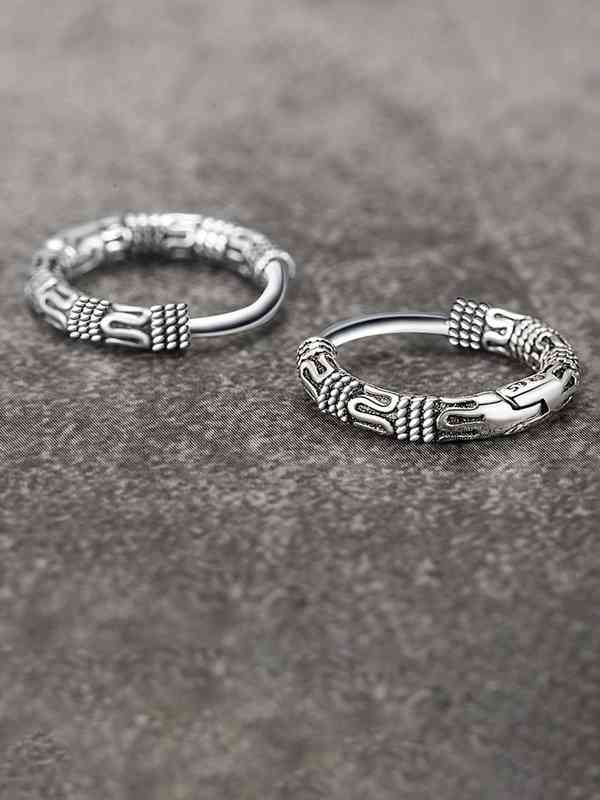 Bling Queen Silver-Plated Hoop Earrings