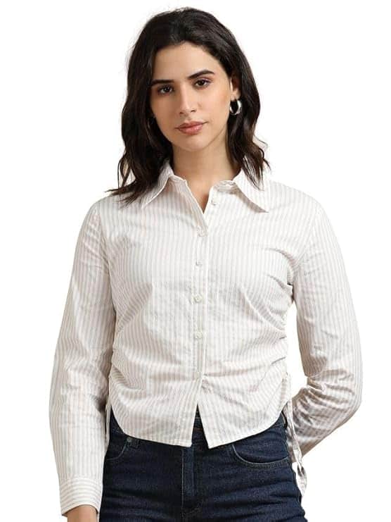Glam &amp; Chique Cropped Fitted Shirt