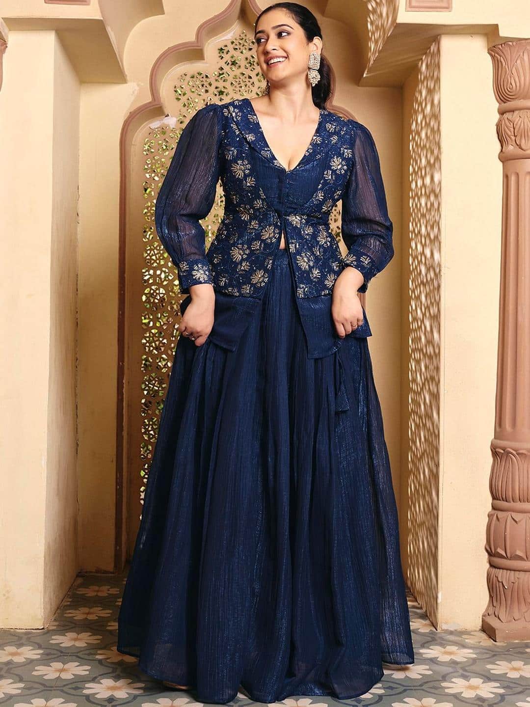 MADHURAM Embroidered Ready to Wear Lehenga &amp; Top