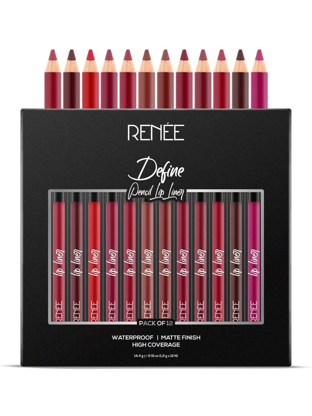 Renee Define Set Of 12 Matte Pencil Lip Liner Renee Define Set Of 12 Matte Pencil Lip Liner