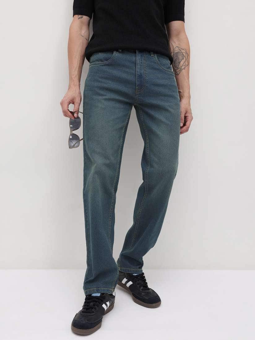 Roadster Men Mid Rise Light Fade Regular Fit Stretchable Jeans