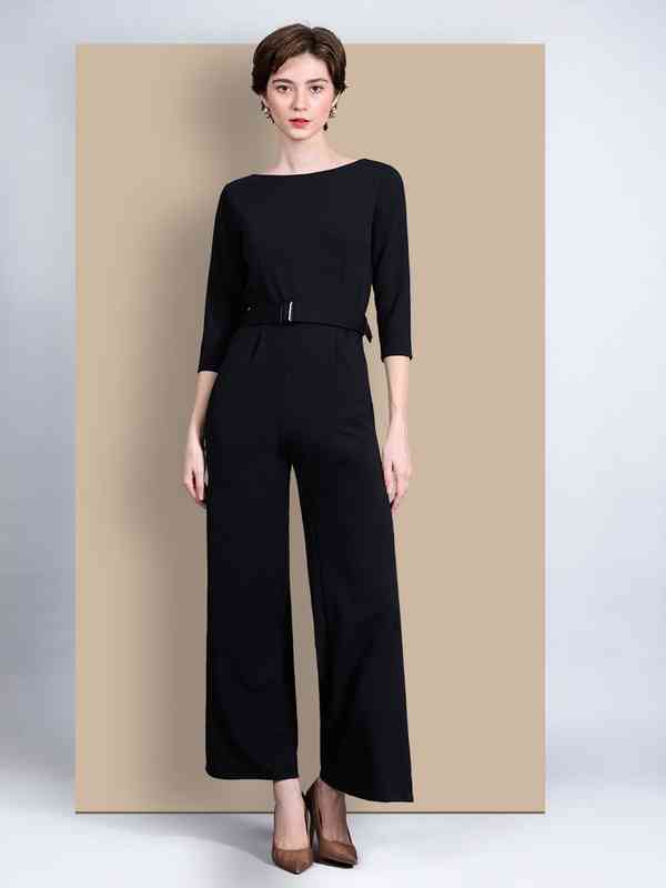 Chemistry Solid Belted Jumpsuit