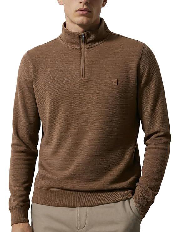 DamenSch Half Zip Ribbed Sweatshirt