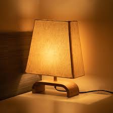 ExclusiveLane Brown Wooden Table Lamp