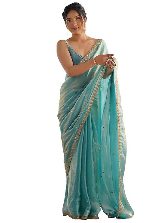 Akhilam Paper Silk Embroidered Saree