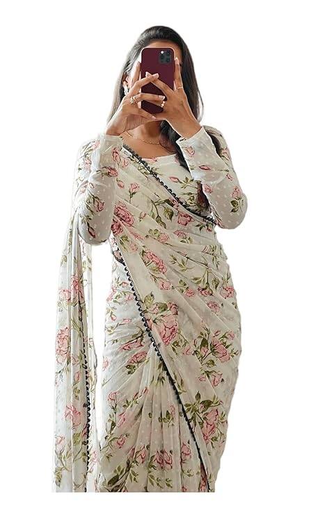 Sidhidata Georgette Digital Printed Ready To Wear Saree