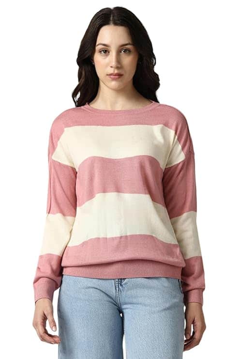 Van Heusen Striped Round Neck Sweater