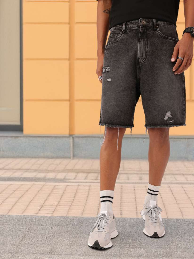 Kook N Keech Ripped Denim Shorts