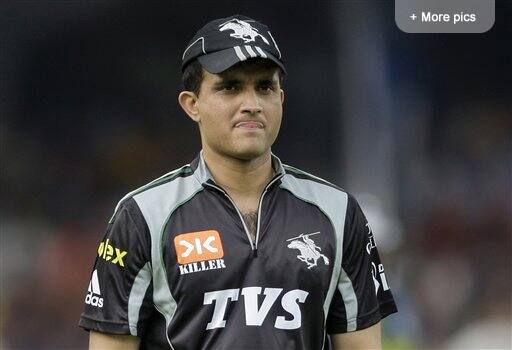 Pune Warriors` cricketer Sourav Ganguly gestures during an Indian Premier League cricket match against Deccan Chargers in Hyderabad.