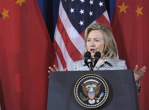 Secretary of State Hillary Clinton speaks during the opening session of the joint meeting of the U.S.-China Strategic and Economic Dialogue in Washington.