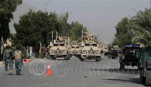 Afghan soldiers and the NATO-led International Security Assistance Force (ISAF) conduct security operations two days after in Kandahar. 