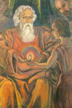 Tagore passing the light to Elizabeth in her dream