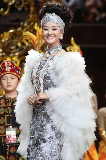 Chinese singer Song Zuying smiles during an event to promote her concert in Taipei, Taiwan.