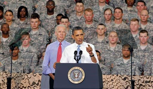 Obama and Biden came to Fort Campbell to address soldiers who have recently returned from Afghanistan.