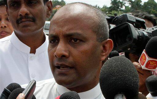 Former Sri Lanka test captain and a politician in opposition Hashan Tillakaratne speaks to the media. Tillakaratne said Tuesday he will tell the International Cricket Council that matches were fixed during his career and that he will reveal the names of those involved in fixing matches 