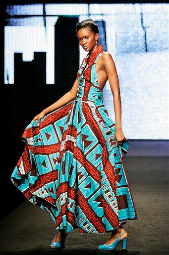 A model presents a creation by Dutch company Vlisco during the presentation of its Urban Beat Collection, in Paris. Vlisco, a Dutch company that was born more than 160 years ago out of its nation`s colonial experience and has grown into an integral part of Central and West African culture