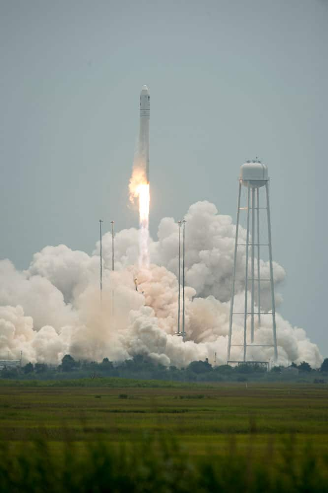 This photo provided by NASA, the Orbital Sciences Corporation Antares rocket launches with the Cygnus spacecraft onboard.