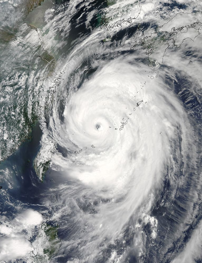 This satellite image taken on Tuesday July 8, 2014 at 1:00 a.m. EDT and released by NASA shows Typhoon Neoguri. One of the biggest storms to hit during Japan`s summer, Neoguri was forecast to hit Kyushu island.