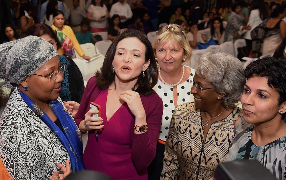 Facebook Chief Operating Officer (COO) Sheryl Sandberg with at an event organised by FICCI Ladies Organisation in New Delhi.