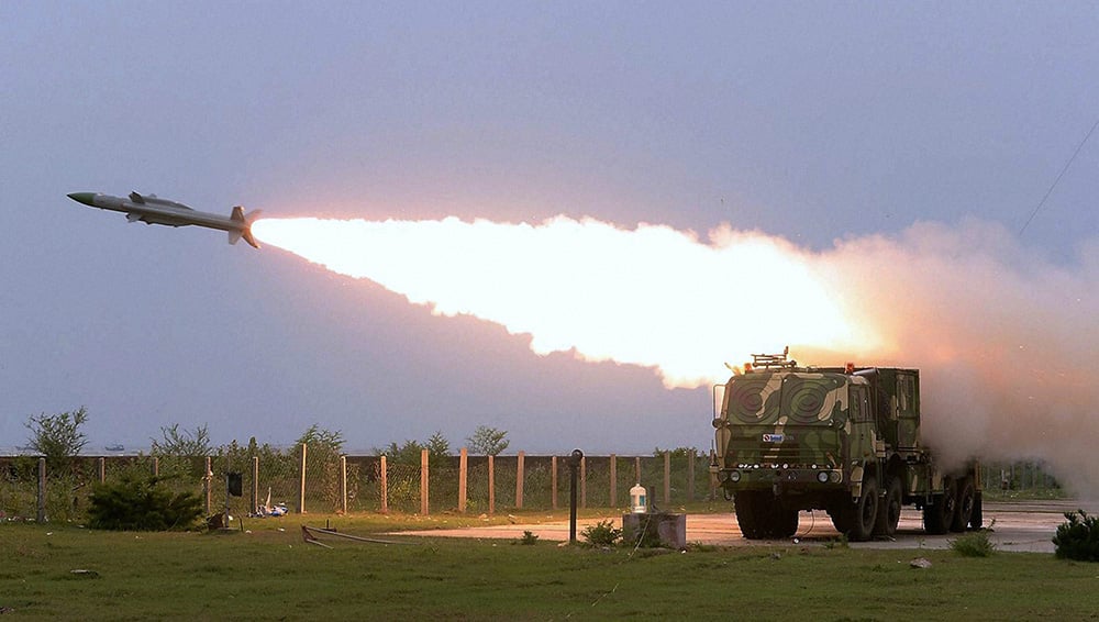 Akash missile was successfully test fired at a very low altitude from the Integrated Test Range, Balasore in Odisha.