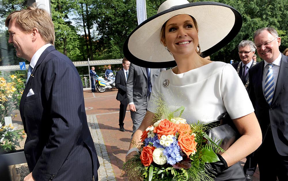 The Netherland`s King Willem-Alexander and Queen Maxima visit the Carl von Ossietzky university in Oldenburg, Germany. The royal couple is for a two-days-visit in Germany.
