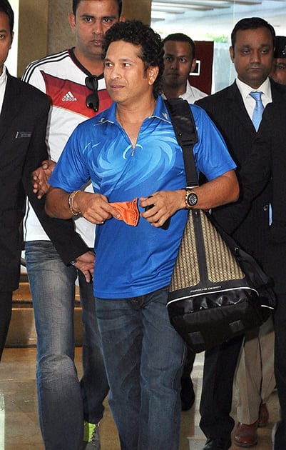 Cricket legend Sachin Tendulkar in Chandigarh.