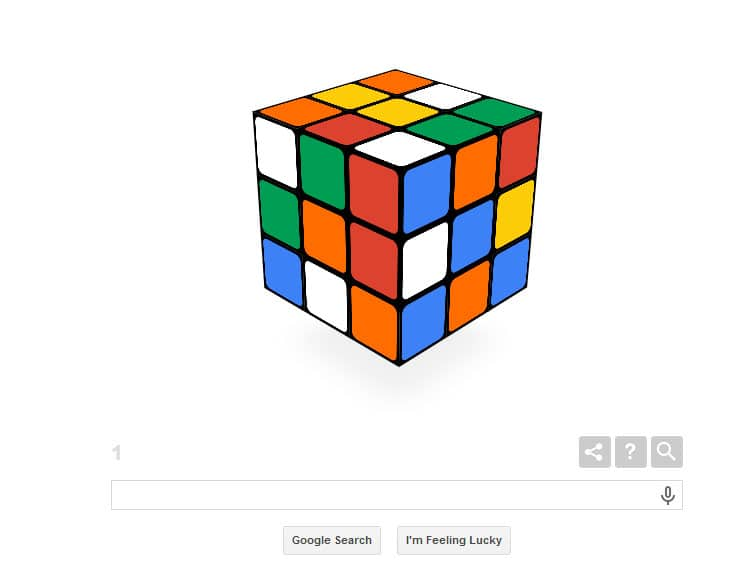 Google celebrates 40th anniversary of Rubik`s Cube with interactive doodle.