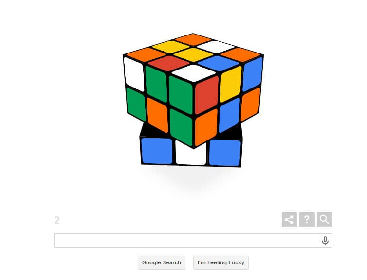 Google celebrates 40th anniversary of Rubik`s Cube with interactive doodle.