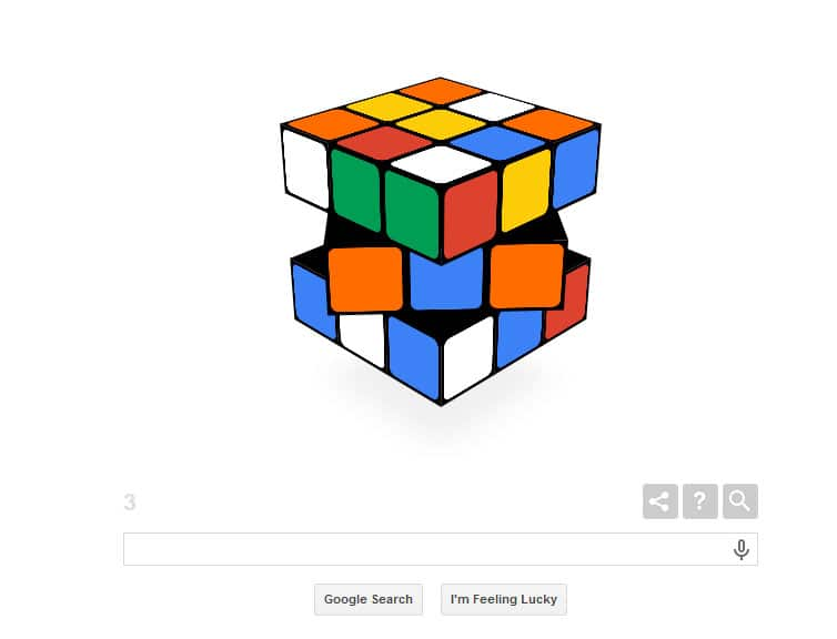 Google celebrates 40th anniversary of Rubik`s Cube with interactive doodle.