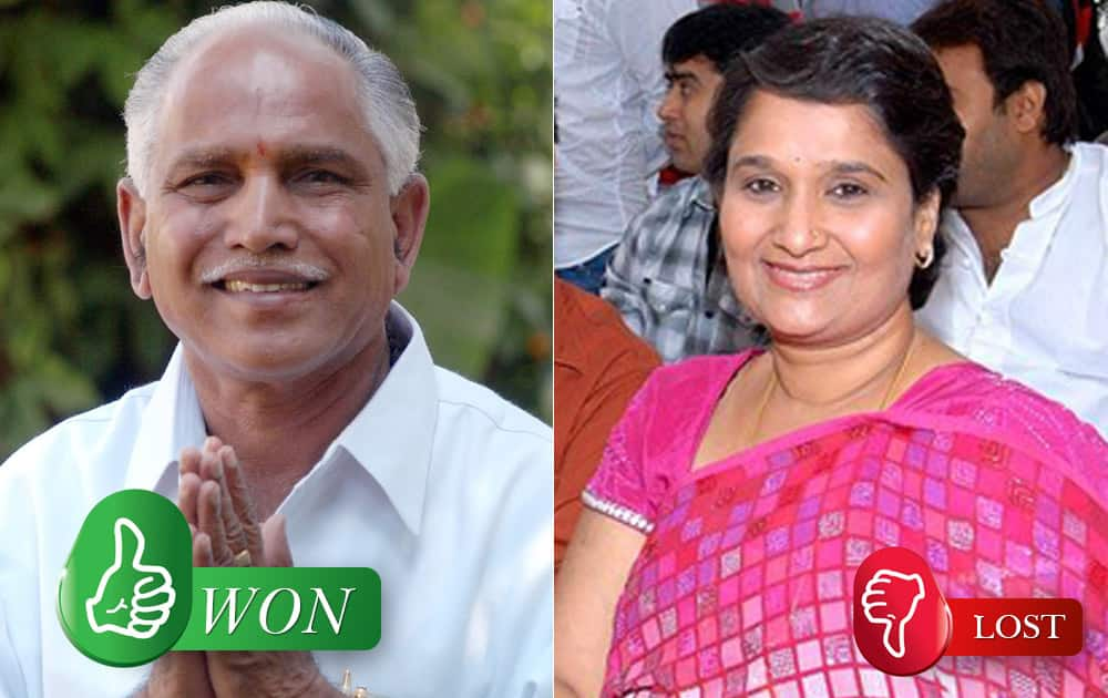 BS Yeddyurappa (BJP) defeated Geetha Shivarajkumar (JDS) from Shimoga (Karnataka)