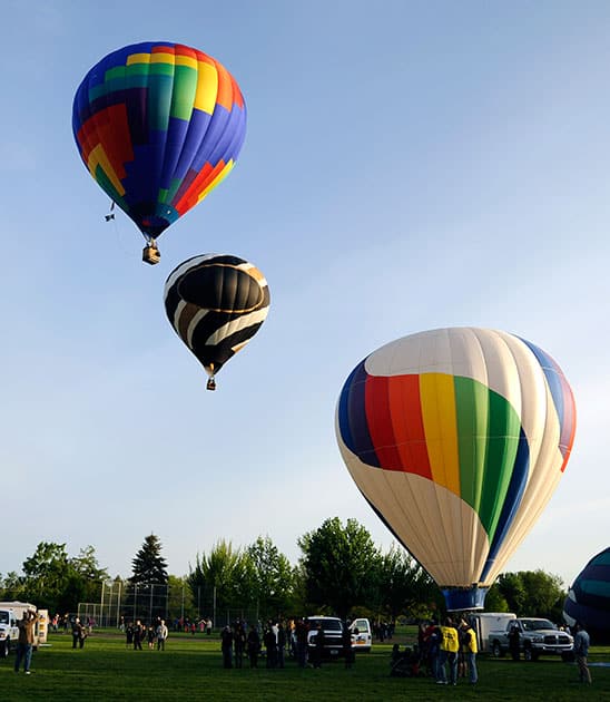 About 20 balloon organizers inflated their balloons during the media day launch to prepare for the 40th Annual Balloon Stampede in Walla Walla, Wash.