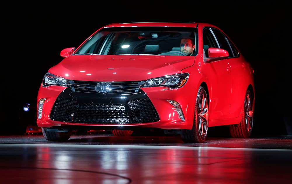 The 2015 Toyota Camry is introduced at the New York International Auto Show.