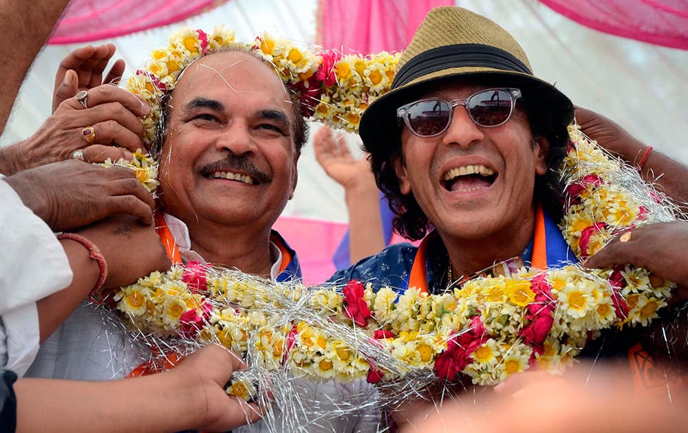 Bollywood actor Chunky Pandey campaigns for RPD candidate.