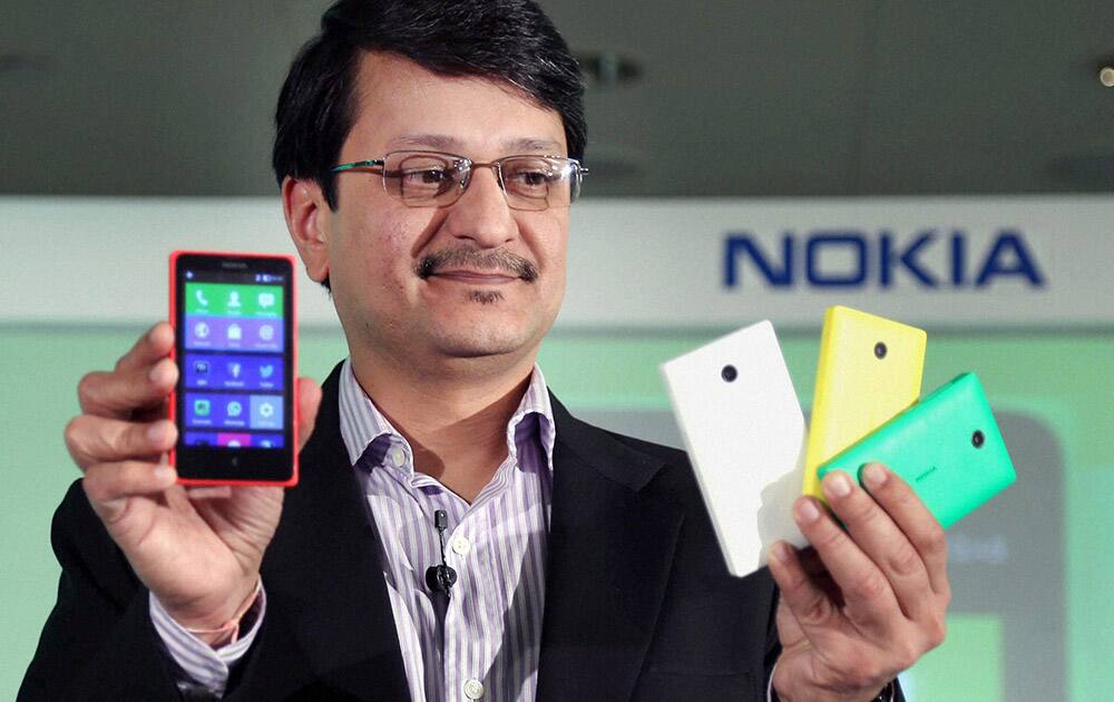 Viral Oza, Director Marketing, Nokia India during the launch of Nokia X smartphones in Mumbai.