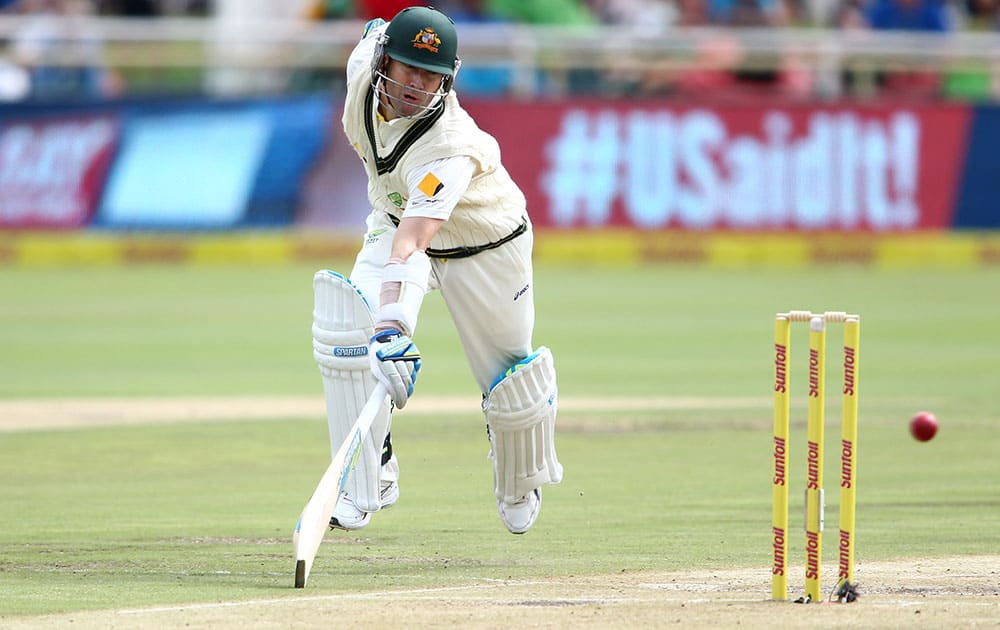 Australian captain Michael Clarke runs to make ground during day two of the 3rd Test between South Africa and Australia held at Newlands in Cape Town, South Africa.