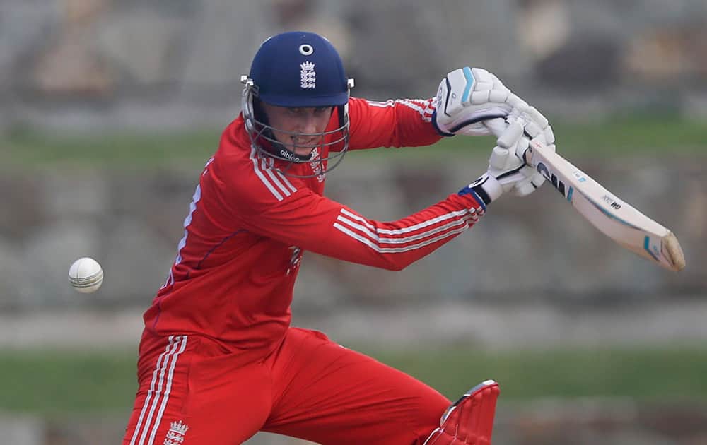 England`s Joe Root bats during a tour match against University of West Indies` Vice Chancellor XI at the Sir Vivian Richards Cricket Ground in St. John`s, Antigua.