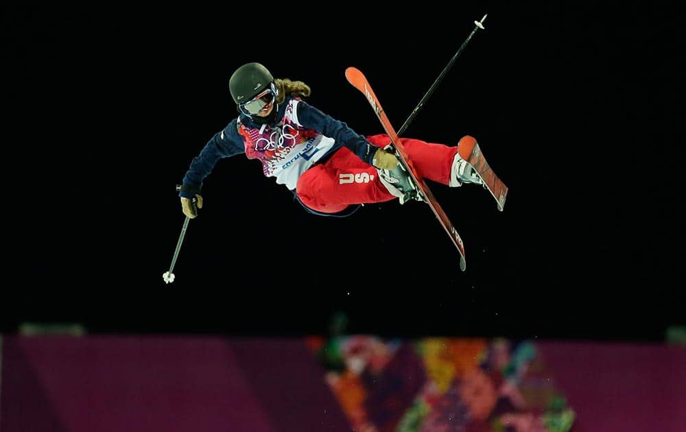 Gold medalist Maddie Bowman of the United States gets air during the women`s ski halfpipe final at the Rosa Khutor Extreme Park, at the 2014 Winter Olympics.